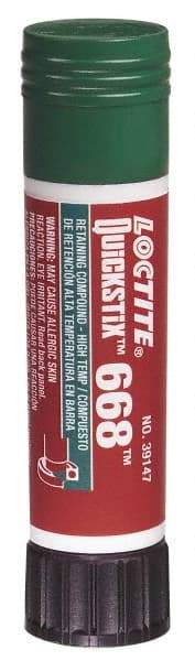 Loctite - 19 Gal Stick, Green, Low Strength Semisolid Retaining Compound - Series 668, 24 hr Full Cure Time, Heat Removal - Caliber Tooling