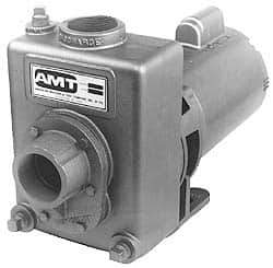 American Machine & Tool - 115/230 Volt, 1 Phase, 3/4 HP, Self Priming Pump - 56J Frame, 1-1/2 Inch Inlet, ODP Motor, Stainless Steel Housing and Impeller, 78 Ft. Shut Off - Caliber Tooling