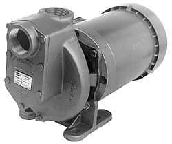 American Machine & Tool - 208-220/440 Volt, 3 Phase, 2 HP, Self Priming Pump - 1-1/2 Inch Inlet, 64 Head Pressure, Stainless Steel and Cast Iron Housing, Stainless Steel Impeller, PTFE Seal - Caliber Tooling