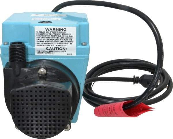 Little Giant Pumps - 1/12 HP, 10.6 psi, Aluminum Miniature Submersible Pump - 3/4 Inch Inlet, 1/2 Inch Outlet, 6 Ft. Long Power Cord, 3.5 Amp - Caliber Tooling