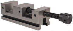 Interstate - 3-7/8" Jaw Width, 4-3/4" Jaw Opening Capacity, 1-9/16" Jaw Height, Toolmaker's Vise - V-Groove Jaw, 0.0001" Parallelism, 0.0002" Squareness, 10.23" OAL x 3-3/4" OAH - Caliber Tooling