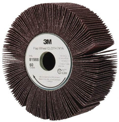 3M - 6" Diam, 60 Grit Ceramic Unmounted Flap Wheel - 1" Hole, 2" Wide, Density 5, Coated, Medium Grade, 1250 Max RPM , X Weighted, Cloth Backing - Caliber Tooling