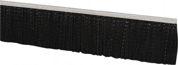 PRO-SOURCE - 3/16" Back Strip Brush Width, Metal Black Nylon Strip Brush - 2" Bristle Length, Nylon, 36" OAL - Caliber Tooling