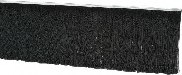 PRO-SOURCE - 1/2" Back Strip Brush Width, Metal Black Nylon Strip Brush - 6" Bristle Length, Nylon, 36" OAL - Caliber Tooling