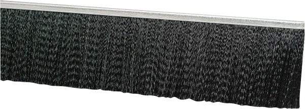 PRO-SOURCE - 1/2" Back Strip Brush Width, Metal Black Nylon Strip Brush - 2" Bristle Length, Nylon, 72" OAL - Caliber Tooling