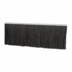 PRO-SOURCE - 1/2" Back Strip Brush Width, Metal Black Nylon Strip Brush - 4" Bristle Length, Nylon, 72" OAL - Caliber Tooling