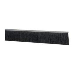 PRO-SOURCE - 5/16" Back Strip Brush Width, Metal Black Nylon Strip Brush - 3" Bristle Length, Nylon, 72" OAL - Caliber Tooling