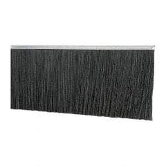 PRO-SOURCE - 5/16" Back Strip Brush Width, Metal Black Nylon Strip Brush - 6" Bristle Length, Nylon, 72" OAL - Caliber Tooling