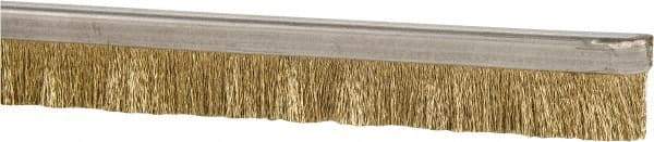 PRO-SOURCE - 1/2" Back Strip Brush Width, Stainless Steel Back Strip Brush - 1" Bristle Length, Brass, 36" OAL - Caliber Tooling