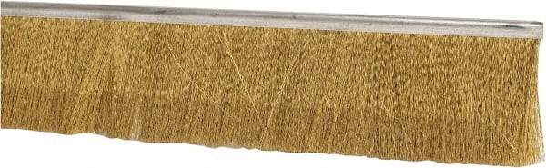 PRO-SOURCE - 1/2" Back Strip Brush Width, Stainless Steel Back Strip Brush - 2" Bristle Length, Brass, 36" OAL - Caliber Tooling