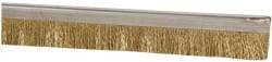 PRO-SOURCE - 1/2" Back Strip Brush Width, Stainless Steel Back Strip Brush - 1" Bristle Length, Brass, 72" OAL - Caliber Tooling