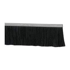 PRO-SOURCE - 1/2" Back Strip Brush Width, Metal Black Nylon Strip Brush - 3" Bristle Length, Nylon, 36" OAL - Caliber Tooling