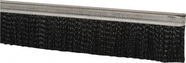 PRO-SOURCE - 1/2" Back Strip Brush Width, Metal Black Nylon Strip Brush - 2" Bristle Length, Nylon, 72" OAL - Caliber Tooling