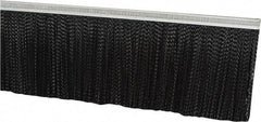 PRO-SOURCE - 1/2" Back Strip Brush Width, Metal Black Nylon Strip Brush - 5" Bristle Length, Nylon, 72" OAL - Caliber Tooling