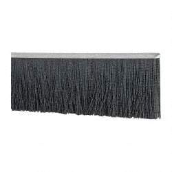 PRO-SOURCE - 1/2" Back Strip Brush Width, Metal Black Nylon Strip Brush - 6" Bristle Length, Nylon, 72" OAL - Caliber Tooling