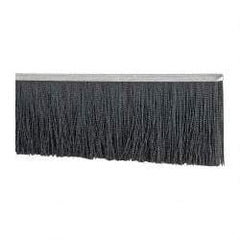 PRO-SOURCE - 1/2" Back Strip Brush Width, Metal Black Nylon Strip Brush - 6" Bristle Length, Nylon, 72" OAL - Caliber Tooling