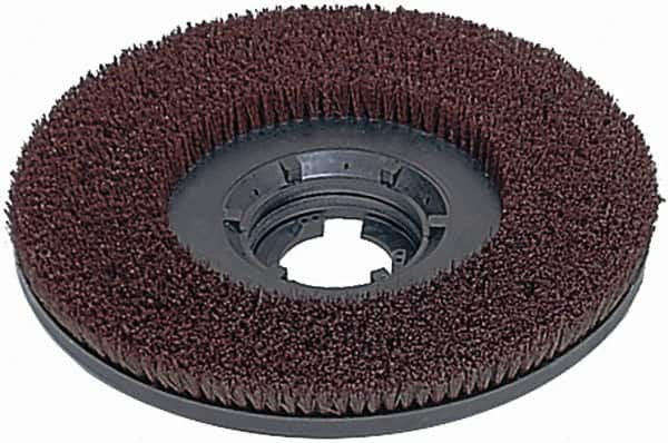 Made in USA - 17" Diam Scrubbing Brush - 15" Machine, 1-1/2" Trim Length, Polypropylene - Caliber Tooling