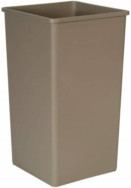 Rubbermaid - 50 Gal Gray Square Trash Can - Polyethylene, 34-1/4" High x 19-1/2" Long x 19-1/2" Wide - Caliber Tooling