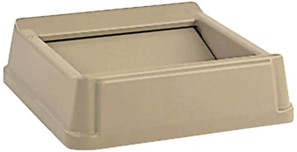 Rubbermaid - Square Lid for Use with 35 & 50 Gal Square Trash Cans - Beige, High-Impact Polystyrene, For Untouchable Trash Cans - Caliber Tooling