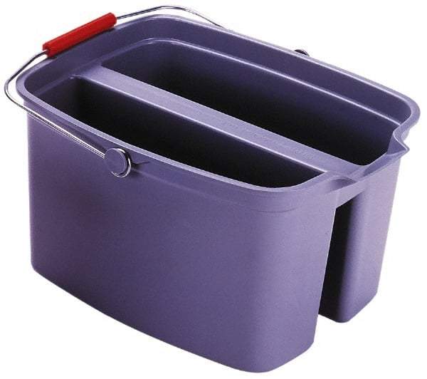 Rubbermaid - 19 Qt Plastic Double Pail - 9" Long x 10" High x 14-1/2" Wide, Gray, Steel Handle - Caliber Tooling