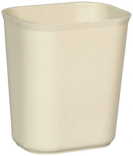 Rubbermaid - 14 Qt Beige Rectangle Trash Can - Fiberglass, 12-1/4" High x 11-1/8" Long x 8-1/4" Wide - Caliber Tooling