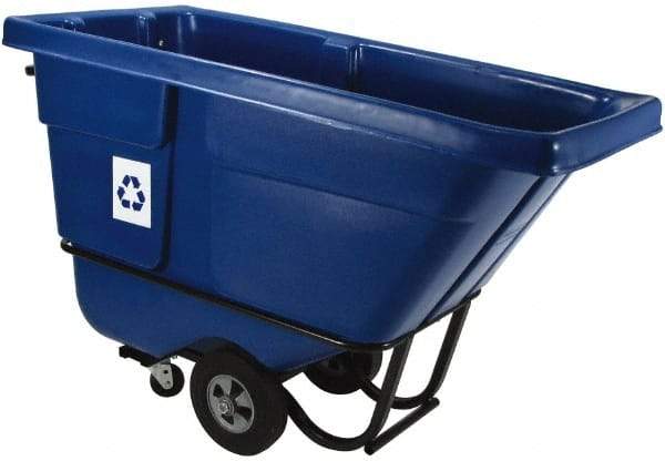 Rubbermaid - 1/2 Cu Yd Blue Rectangle Recycling Container - Polyethylene, 38-5/8" High x 60-1/2" Long x 28" Wide - Caliber Tooling