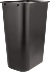 Rubbermaid - 41 Qt Black Rectangle Trash Can - Polyethylene, 19-7/8" High x 15-1/4" Long x 11" Wide - Caliber Tooling