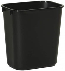 Rubbermaid - 14 Qt Black Rectangle Trash Can - Polyethylene, 12-1/8" High x 11-3/8" Long x 8-1/4" Wide - Caliber Tooling