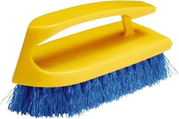 Rubbermaid - 1" Bristle Length, Synthetic Scrub Brush - 6" OAL, Easy Grip Handle, Blue, Plastic Block - Caliber Tooling