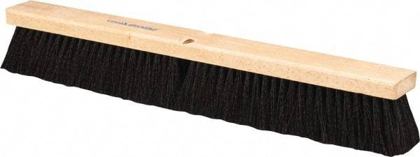 PRO-SOURCE - 24" General Purpose Polypropylene Push Broom - 3" Bristle Length, Wood Block, Threaded Handle Connection, Handle Sold Separately - Caliber Tooling