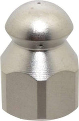 Value Collection - 4,200 psi Fixed, Stainless Steel, Sewer Pressure Washer Nozzle - 6mm Orifice Diam, 1/4" Thread, FPT, Polished - Caliber Tooling