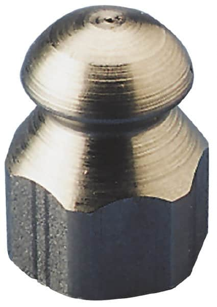 Value Collection - 4,200 psi Fixed, Stainless Steel, Sewer Pressure Washer Nozzle - 7.5mm Orifice Diam, 1/4" Thread, FPT, Polished - Caliber Tooling