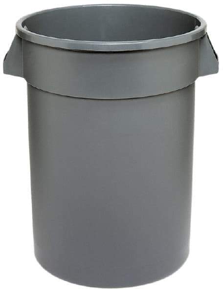 Continental - 32 Gal Gray Round Trash Can - Polyethylene - Caliber Tooling