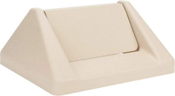 Continental - Square Lid for Use with 25 & 32 Gal Trash Cans - Beige, Polypropylene, For Swingline Trash Cans - Caliber Tooling