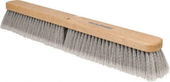 PRO-SOURCE - 24" General Purpose Polypropylene Push Broom - 3" Bristle Length, Wood Block, Threaded Handle Connection, Handle Sold Separately - Caliber Tooling