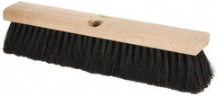 PRO-SOURCE - 14" General Purpose Horsehair Push Broom - 3" Bristle Length, Wood Block, Threaded Handle Connection, Handle Sold Separately - Caliber Tooling