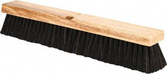 PRO-SOURCE - 18" General Purpose Horsehair Push Broom - 3" Bristle Length, Wood Block, Threaded Handle Connection, Handle Sold Separately - Caliber Tooling