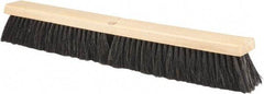 PRO-SOURCE - 24" General Purpose Horsehair Push Broom - 3" Bristle Length, Wood Block, Threaded Handle Connection, Handle Sold Separately - Caliber Tooling