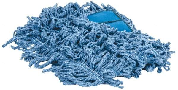 PRO-SOURCE - 24" Long x 5" Wide Yarn Blend Dust Mop Head - Snap-On, Blue, Looped Head - Caliber Tooling