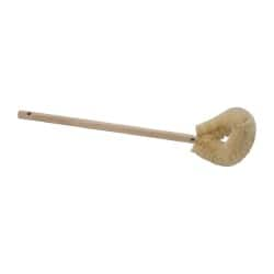 Made in USA - 15" OAL Toilet Bowl Brush - Tampico Bristles, 15" Wood Handle, White - Caliber Tooling