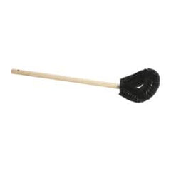 Made in USA - 15" OAL Toilet Bowl Brush - Nylon Bristles, 15" Wood Handle, Black - Caliber Tooling