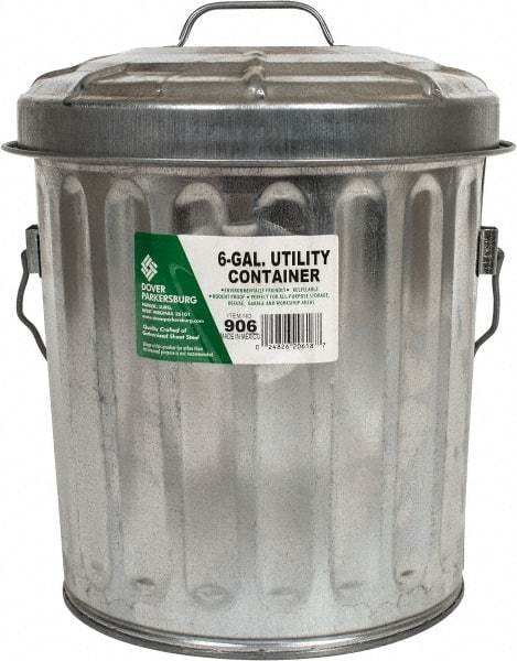 PRO-SOURCE - Galvanized Metal Pail with Lid - Galvanized Metal, 12-1/8" High - Caliber Tooling