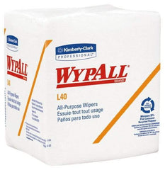 WypAll - L40 1/4 Fold General Purpose Wipes - Poly Pack, 12" x 12-1/2" Sheet Size, White - Caliber Tooling