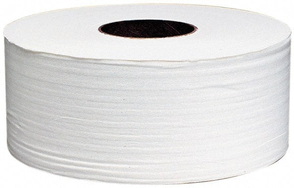 Bathroom Tissue: Jumbo Roll, Recycled Fiber, 2-Ply, White 3.55″ Sheet Width