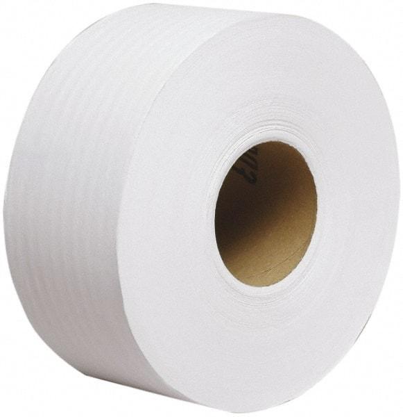 Scott - 2,000' Roll Length x 3.55" Sheet Width, Jumbo Roll Toilet Tissue - Single Ply, White, Recycled Fiber - Caliber Tooling