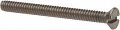 Value Collection - #6-32 UNC, 1-1/2" OAL Slotted Drive Machine Screw - Flat Head, Grade 316 Stainless Steel, Uncoated, Without Washer - Caliber Tooling