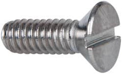 Value Collection - #8-32 UNC, 1/2" OAL Slotted Drive Machine Screw - Flat Head, Grade 316 Stainless Steel, Uncoated, Without Washer - Caliber Tooling