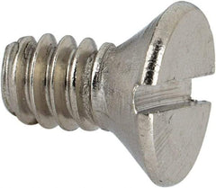 Value Collection - #10-24 UNC, 3/8" OAL Slotted Drive Machine Screw - Flat Head, Grade 316 Stainless Steel, Uncoated, Without Washer - Caliber Tooling