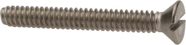 Value Collection - #10-24 UNC, 1-1/2" OAL Slotted Drive Machine Screw - Flat Head, Grade 316 Stainless Steel, Uncoated, Without Washer - Caliber Tooling