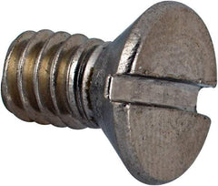 Value Collection - 1/4-20 UNC, 1/2" OAL Slotted Drive Machine Screw - Flat Head, Grade 316 Stainless Steel, Uncoated, Without Washer - Caliber Tooling